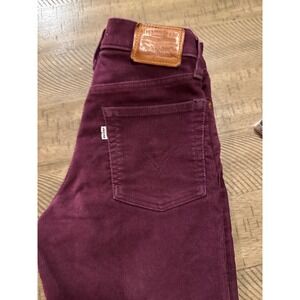Levi's Premium Wedgie Straight Corduroy Pants -‎ Shiraz Burgundy - Size 24